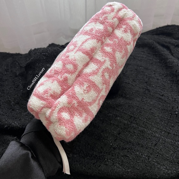 Auth Dior Pink Terry Cloth Trotter Monogram Mini Bag - Vintage - Picture 7 of 16